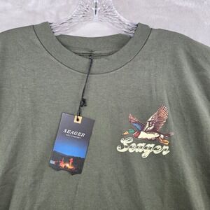 Seager T-Shirt Mens Medium Green Mallard Duck Graphic Short Sleeve Cotton Tee